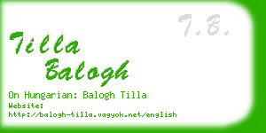 tilla balogh business card